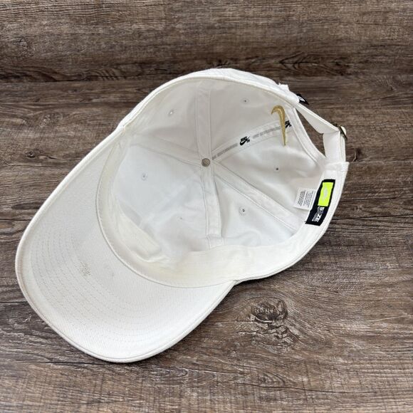 Nike SB Hat Cap Strap Back One Size White Heritage86 Embroidered Crest Mens - Picture 6 of 8